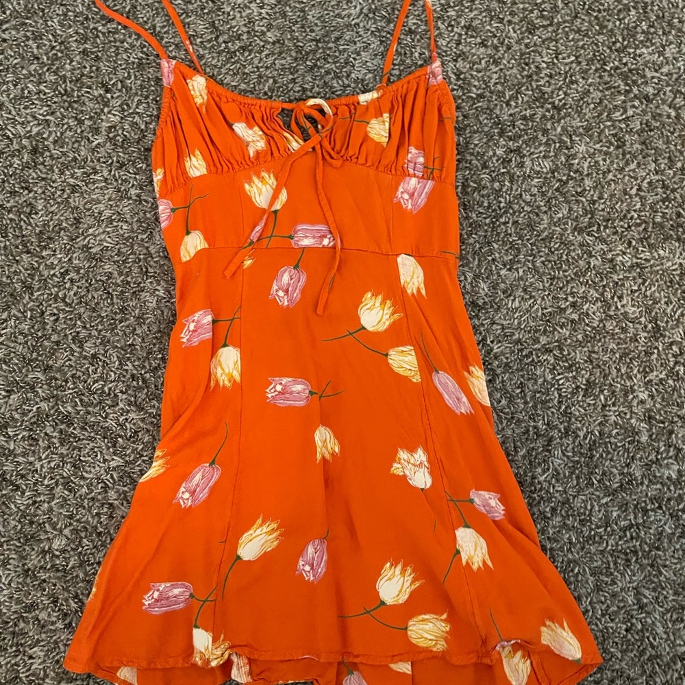 Urban Outfitters Orange Smocked Sundress